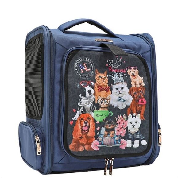 Nicole Lee USA Expandable Cat Dog Pet Carrier Backpack In Blue - Picture 2 of 12